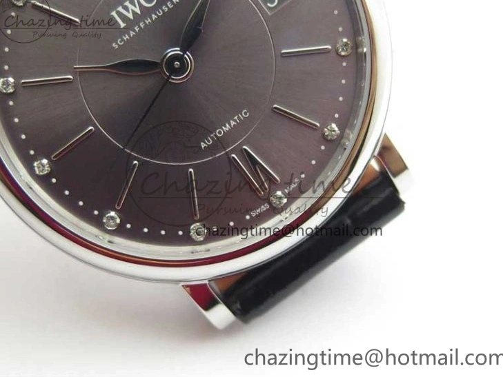 MIROTIME 0501 Portofino 37mm SS V7F 1:1 Best Edition Gray Dial on Black Leather Strap A Practical 7094